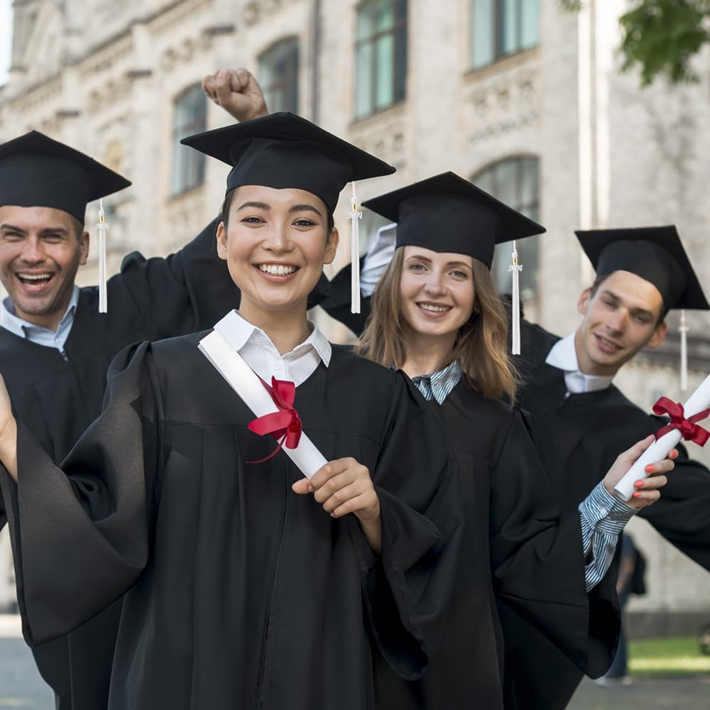 2 borlas de graduación académica 2024 borla para graduación 2024 borla para graduación, sombrero, decoración borla con el dije de plata del año
