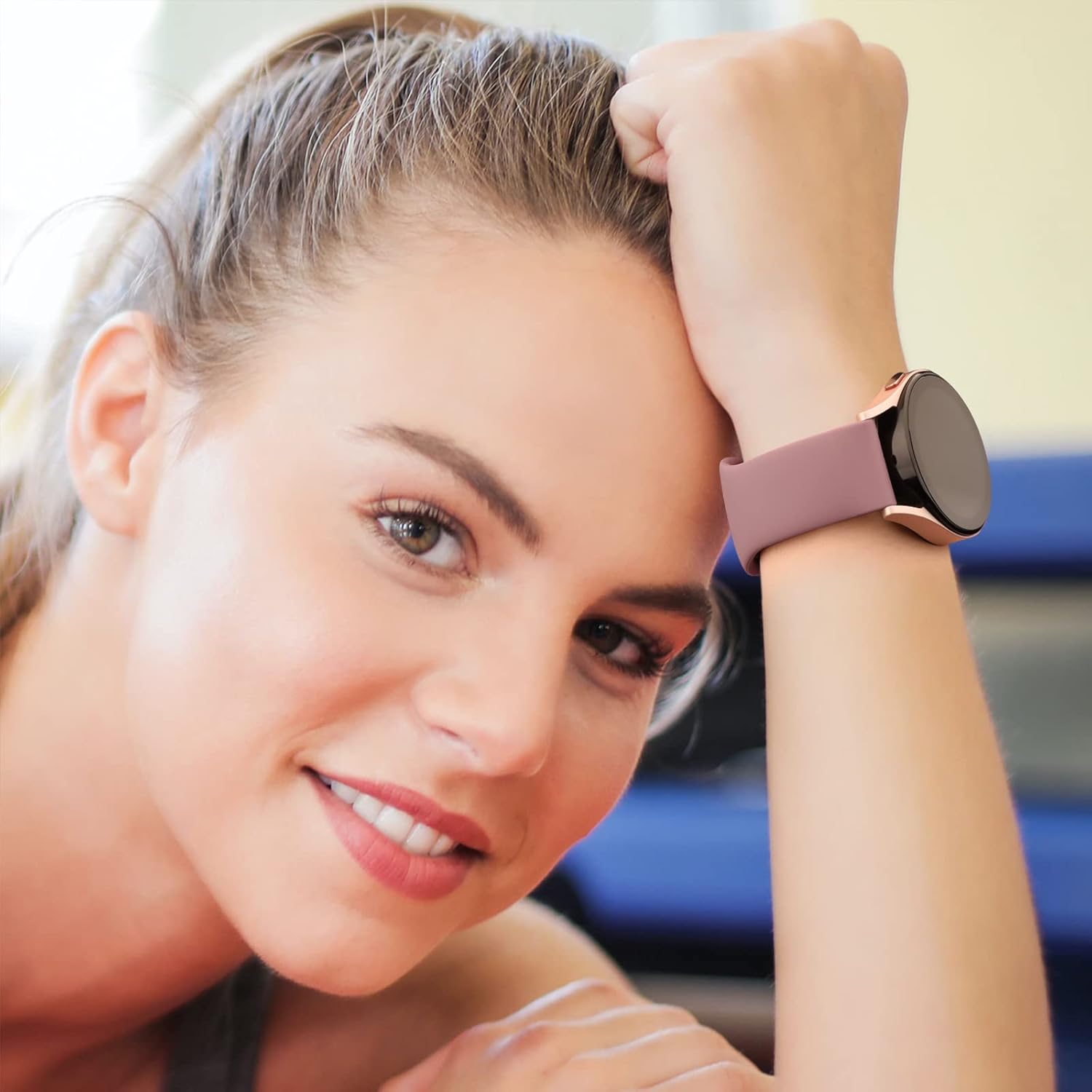 Correa de silicona compatible con SKG V7 Smart Watch, paquete de 2 correas de repuesto deportivas de silicona suave de liberación rápida para reloj