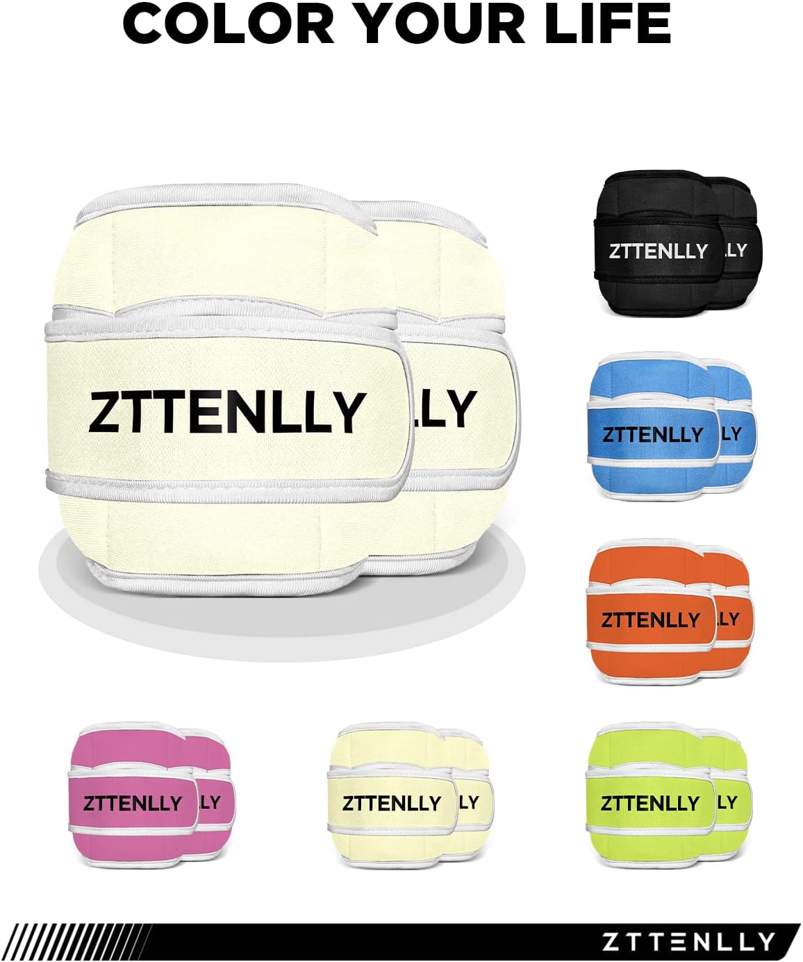 ZTTENLLY 51020 libras, 1 par de pesas ajustables para piernas para mujeres, hombres, niños y niños para correr, entrenar