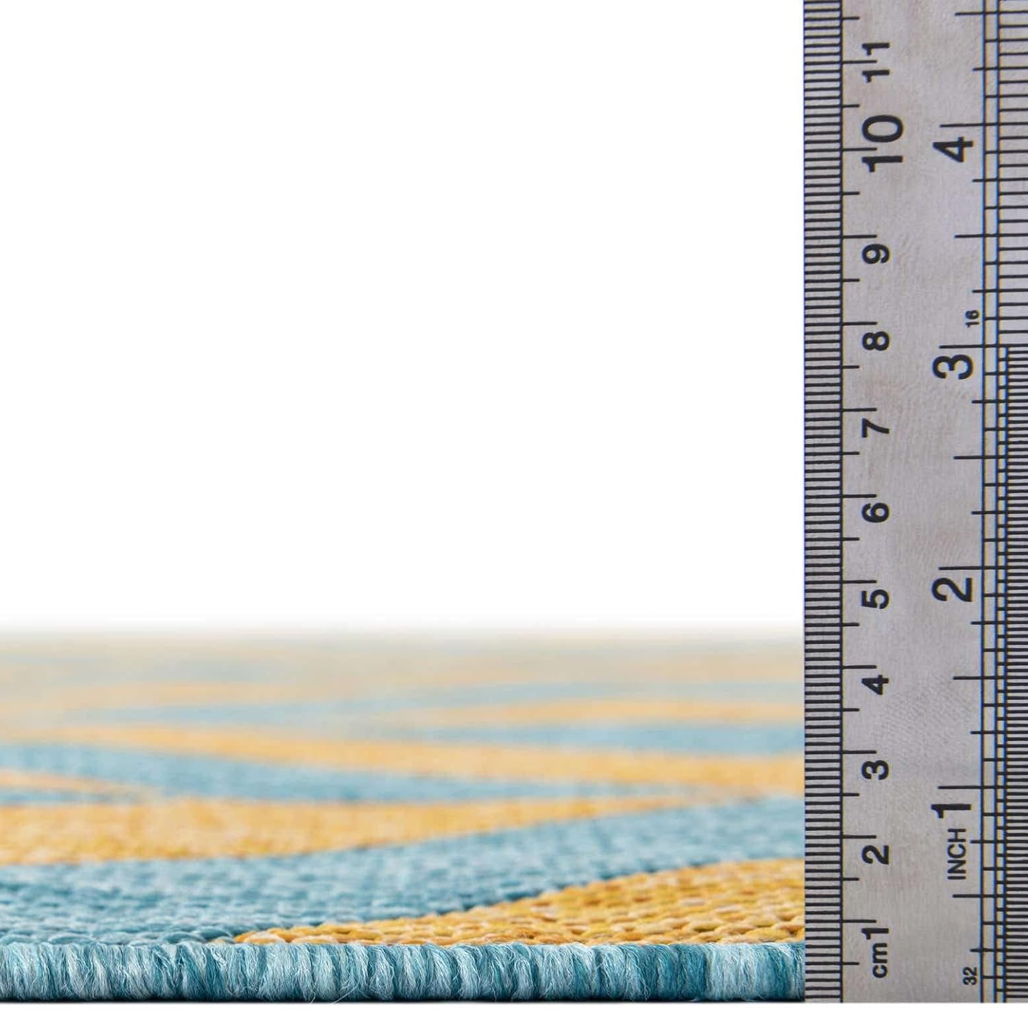 Unique Loom Unique Loom Outdoor Collection – Alfombra rectangular de 9 x 12 pies, color amarillo y aguamarinaamarillo
