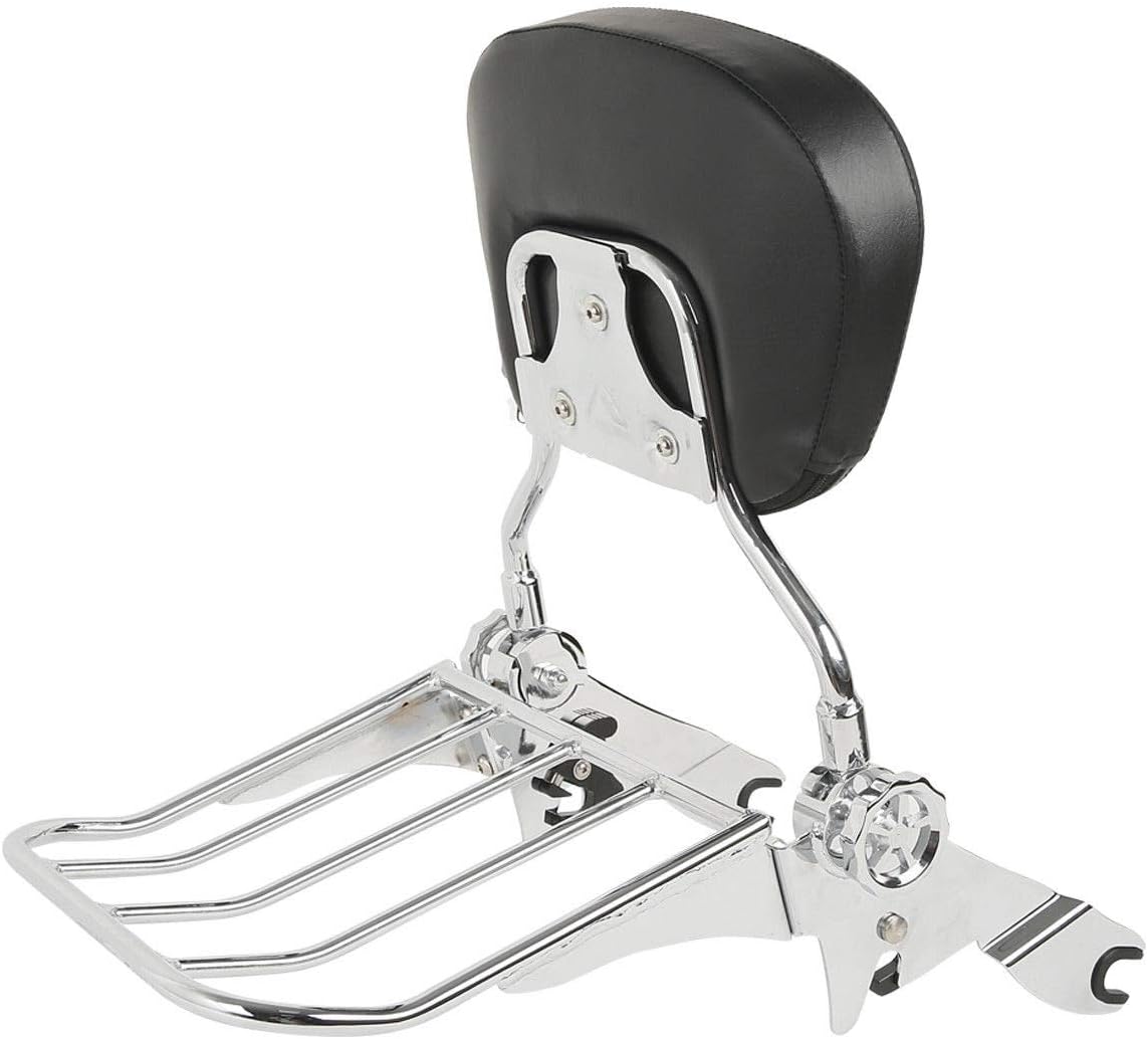 TCMT Respaldo desmontable Sissy Bar & Rack para Harley Touring Road King Street Glide Road Glide 2009-2023 Electra Glide 2009-2022 Ultra Limited