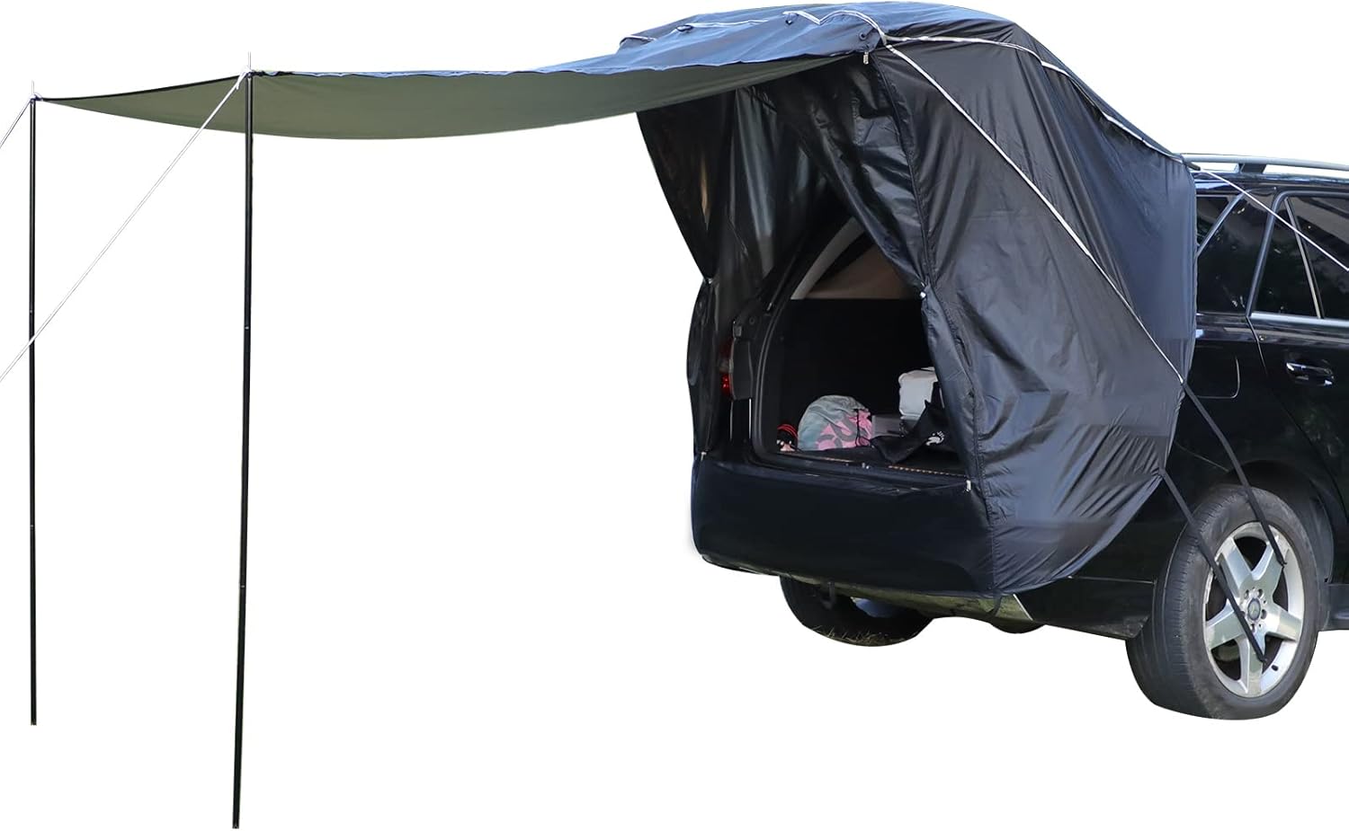 Toldo para puerta trasera SUV con bolsa de almacenamiento impermeable portátil, tienda de campaña con portón trasero, toldo para puerta trasera para
