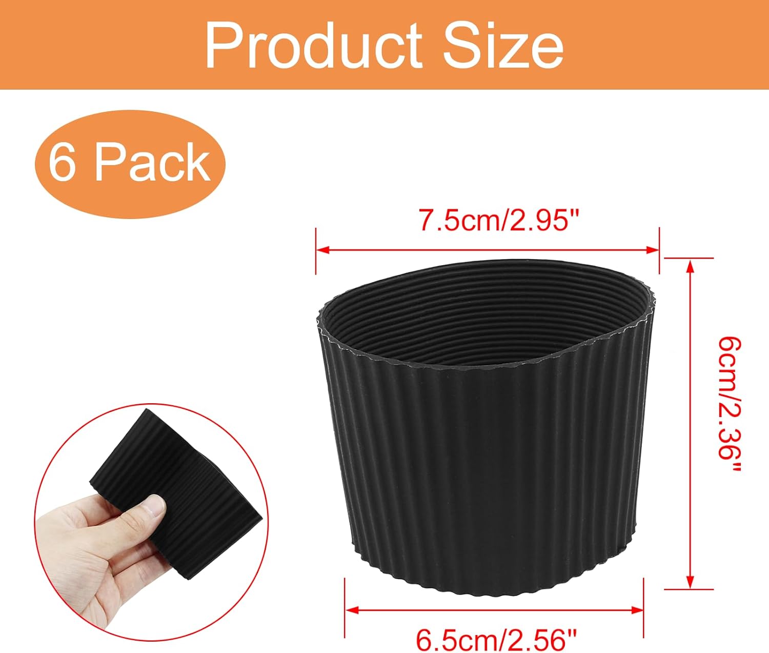 6 fundas reutilizables para tazas de café, 6 colores resistentes al calor, funda de gel de sílice antideslizante, protector de taza para taza de café