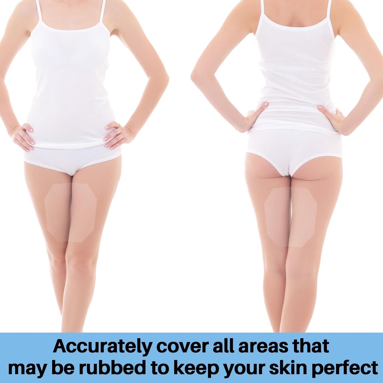 50 cintas octágonas para levantar muslos, cinta invisible para muslos, cinta adhesiva transparente para celulitis, para mujeres y niñas, para