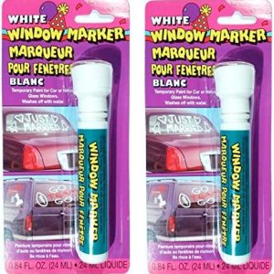 Paquete de 2 marcadores de ventana, pintura temporal para ventanas de vidrio de coche o hogar (blanco) Paquete de 2 marcadores de ventana, pintura temporal para ventanas de vidrio de coche o hogar (blanco)