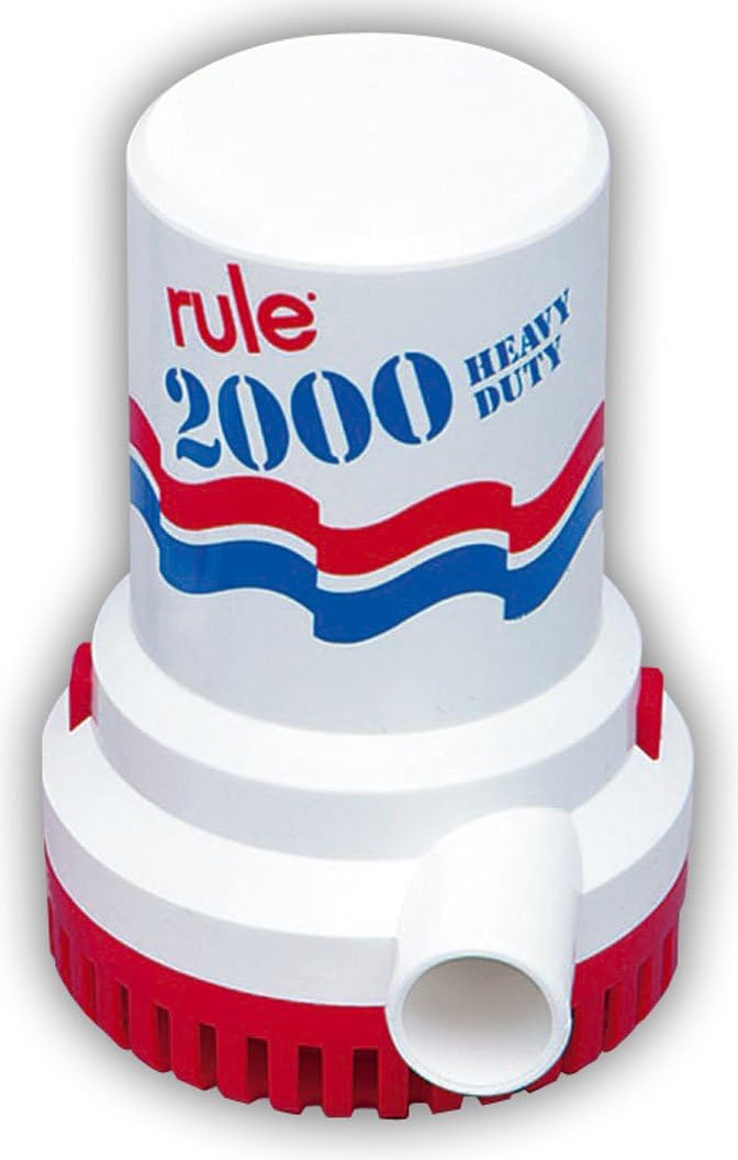 Rule Bomba de sentina de 10-6UL, 2000 GPH, no automática, 12 voltios con cables de cable de 6 pies, interruptor de flotador de bomba de achique