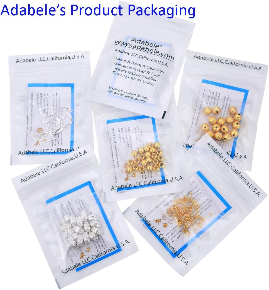 Adabele – 200 cuentas sueltas de plata de ley 925 auténtica, sin costuras, lisas, de 0.079 in (0.08 pulgadas), pequeñas cuentas sueltas para