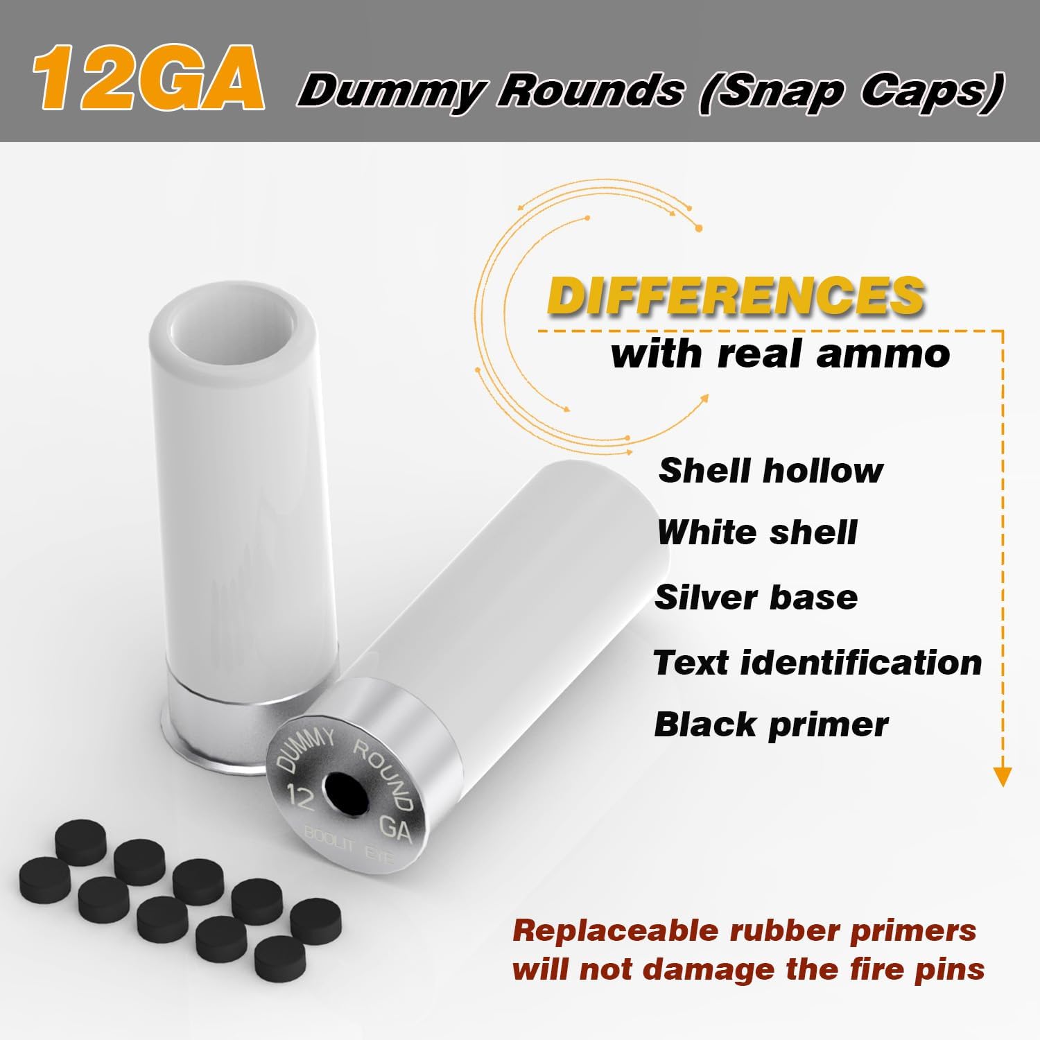 Cartucho de entrenamiento de seguridad Pro Shotgun Rondas simuladas cercanas al peso real, paquete de 12