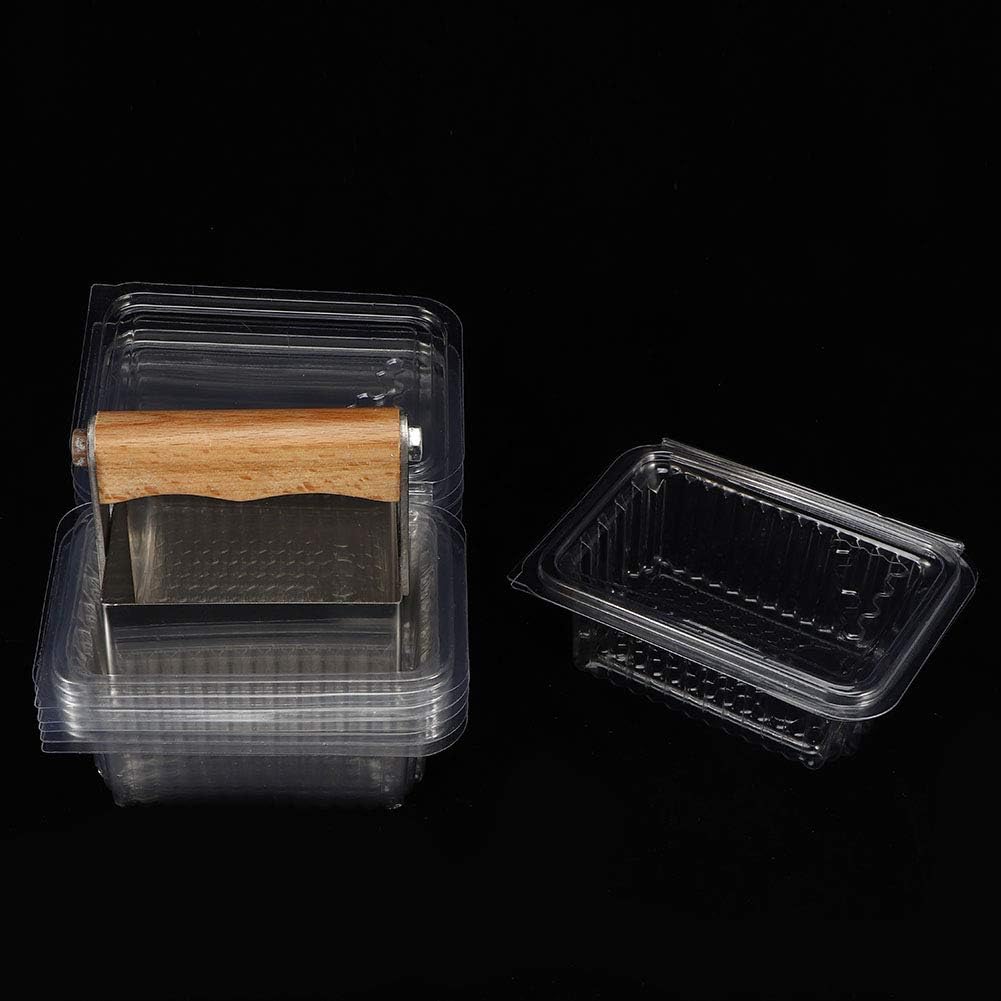 TOPINCN Peine cortador de miel, peine de acero inoxidable cortador de miel raspador con caja de plástico para corte de miel ordenadamente formado y