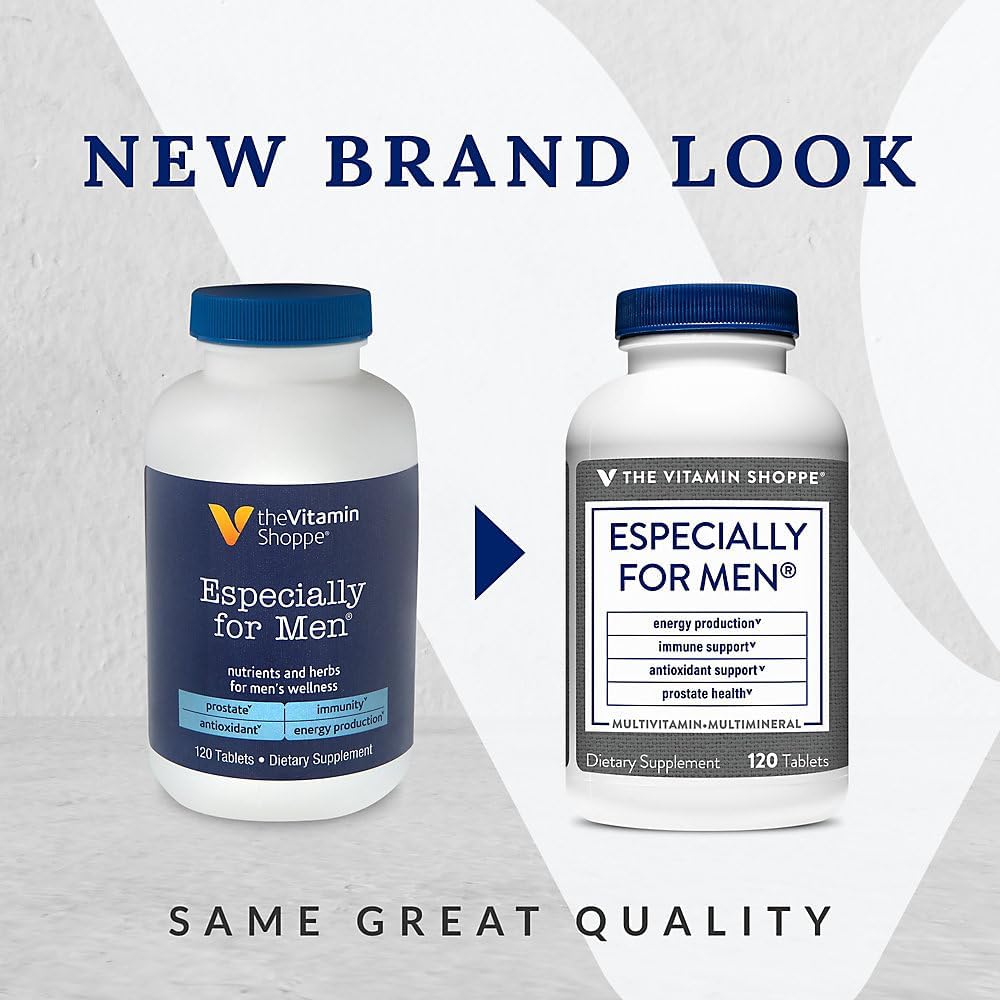 The Vitamin Shoppe Especialmente para hombres, multivitamínicos, nutrientes y hierbas para el bienestar de los hombres, antioxidante que apoya la