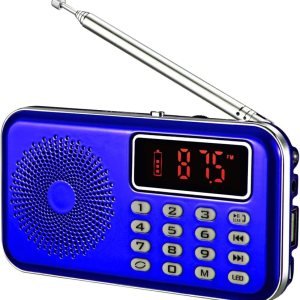 Radio AM FM portátil con altavoz Bluetooth y reproductor de tarjetas SD, reproductor de MP3 con toma de auriculares, ahorro de escaneo automático, radio transistor de batería recargable (azul) Colombia Radio AM FM portátil con altavoz Bluetooth y reproductor de tarjetas SD, reproductor de MP3 con toma de auriculares, ahorro de escaneo automático, radio transistor de batería recargable (azul) Colombia