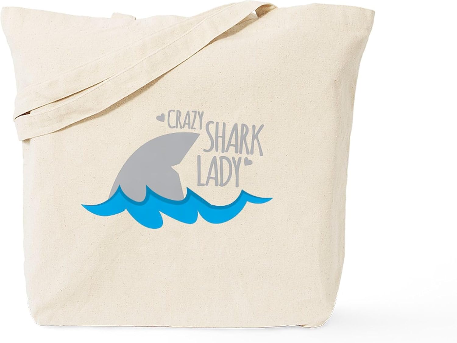 CafePress Crazy Shark Lady Tote Bag Natural Canvas Tote Bag, Cloth Shopping Bag