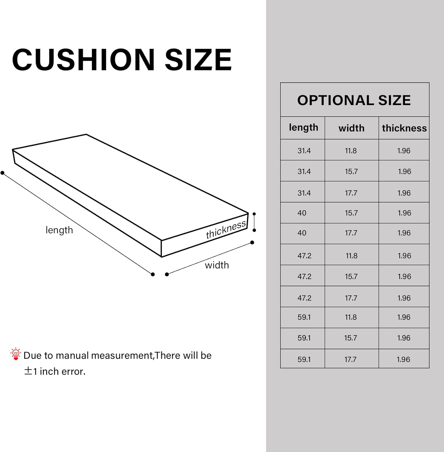 mudilun Cojín de banco de piano para interiores de 31 pulgadas, con protección UV para exteriores, para asiento de patio, almohadilla gruesa suave