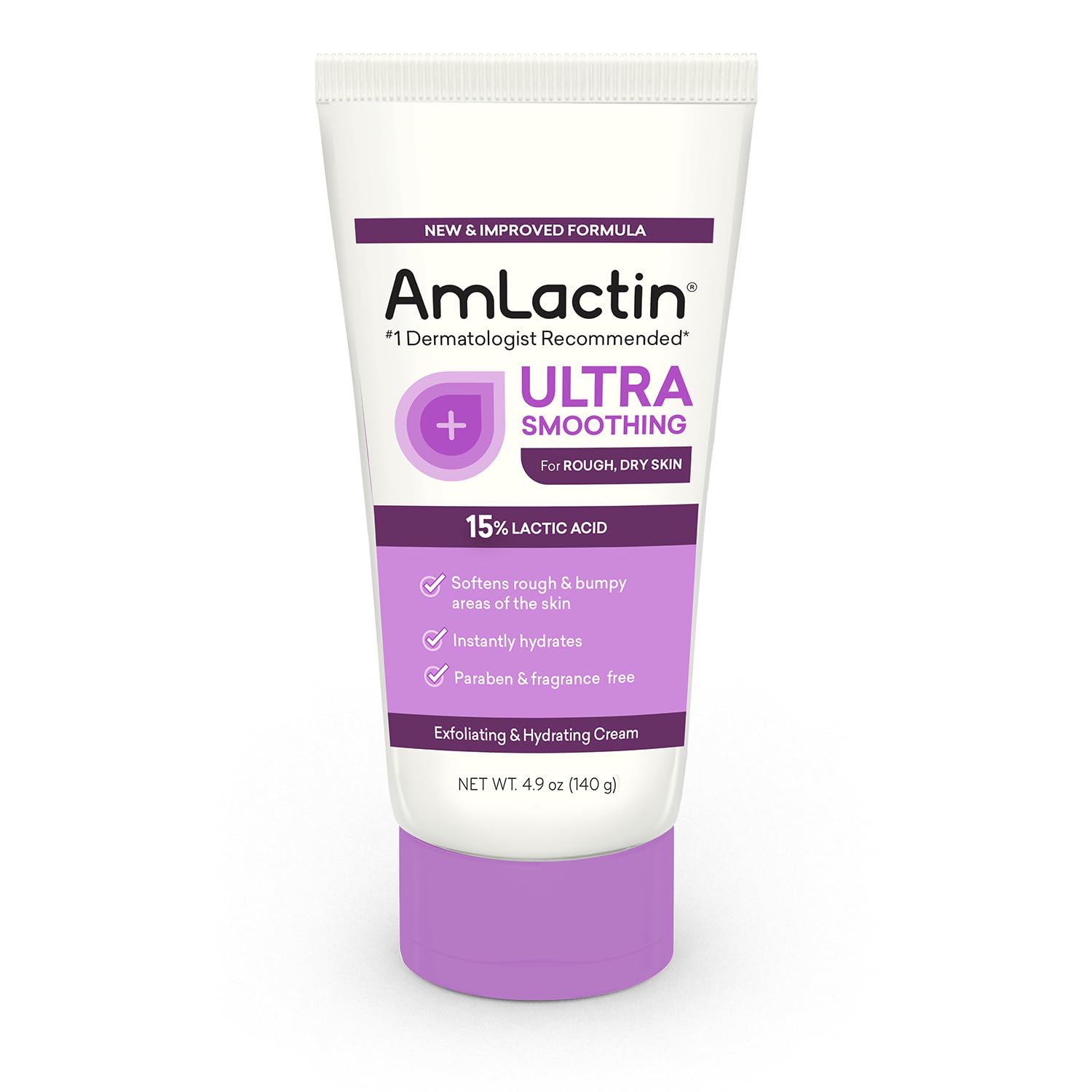 AmLactin Crema reafirmante de crepé, crema corporal de 12 onzas con 15% de ácido láctico, exfoliante e hidratante para crepey, piel seca y ultra