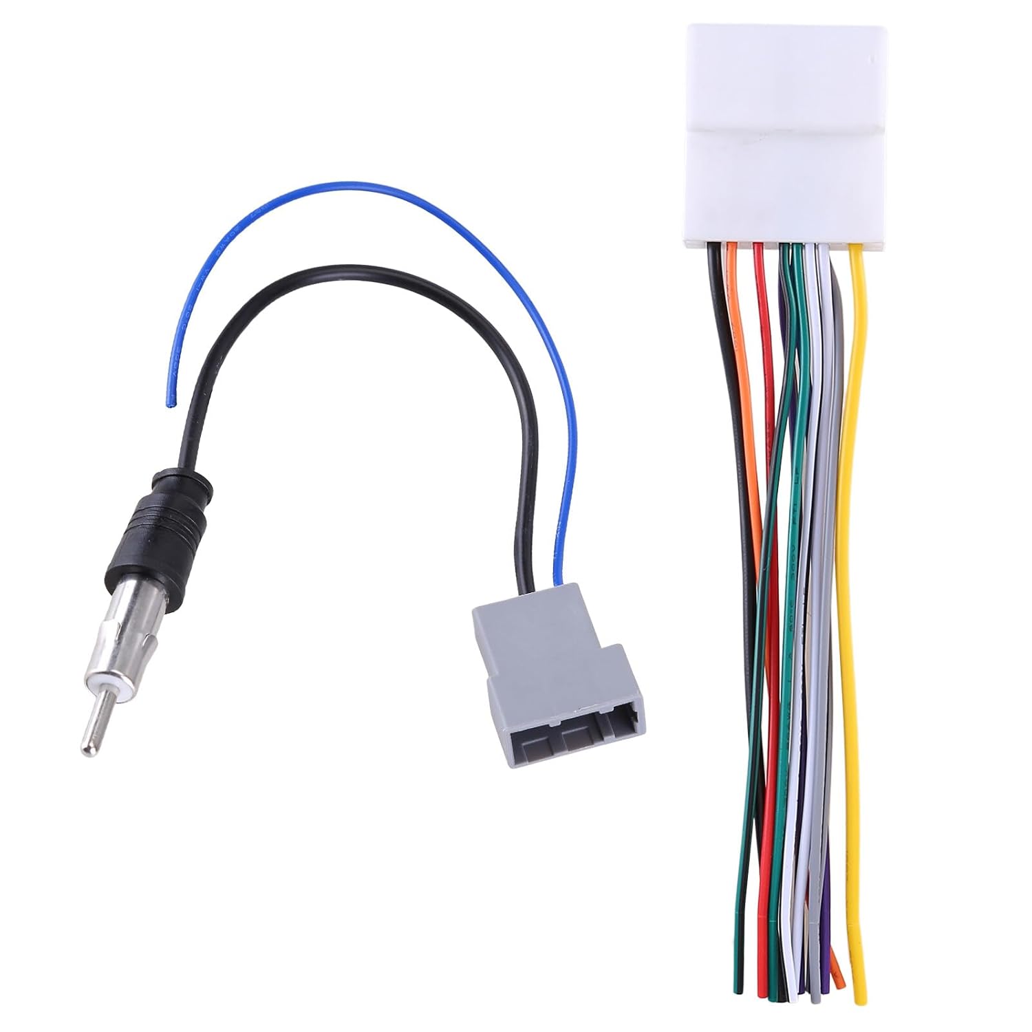 Saitedudu Adaptador de arnés de cableado estéreo de coche de 16 pines con cable de radio CD, enchufe de instalación, reproductor de CD, receptor