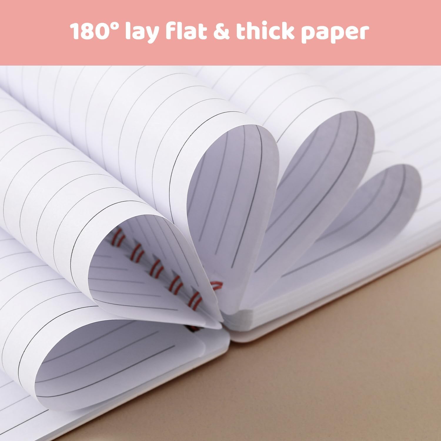 Cuaderno de espiral, paquete de 4 cuadernos de 5.6 x 8.25 pulgadas, 80 hojas160 páginas por cuaderno, diario en espiral con encuadernación de doble