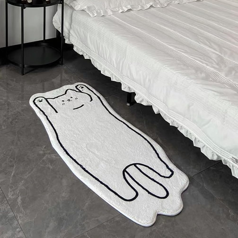 NIOKIT Alfombras de baño de microfibra ultra suaves antideslizantes para ducha y bañera, lindos tapetes de pasillo de gatos, lavables a máquina,