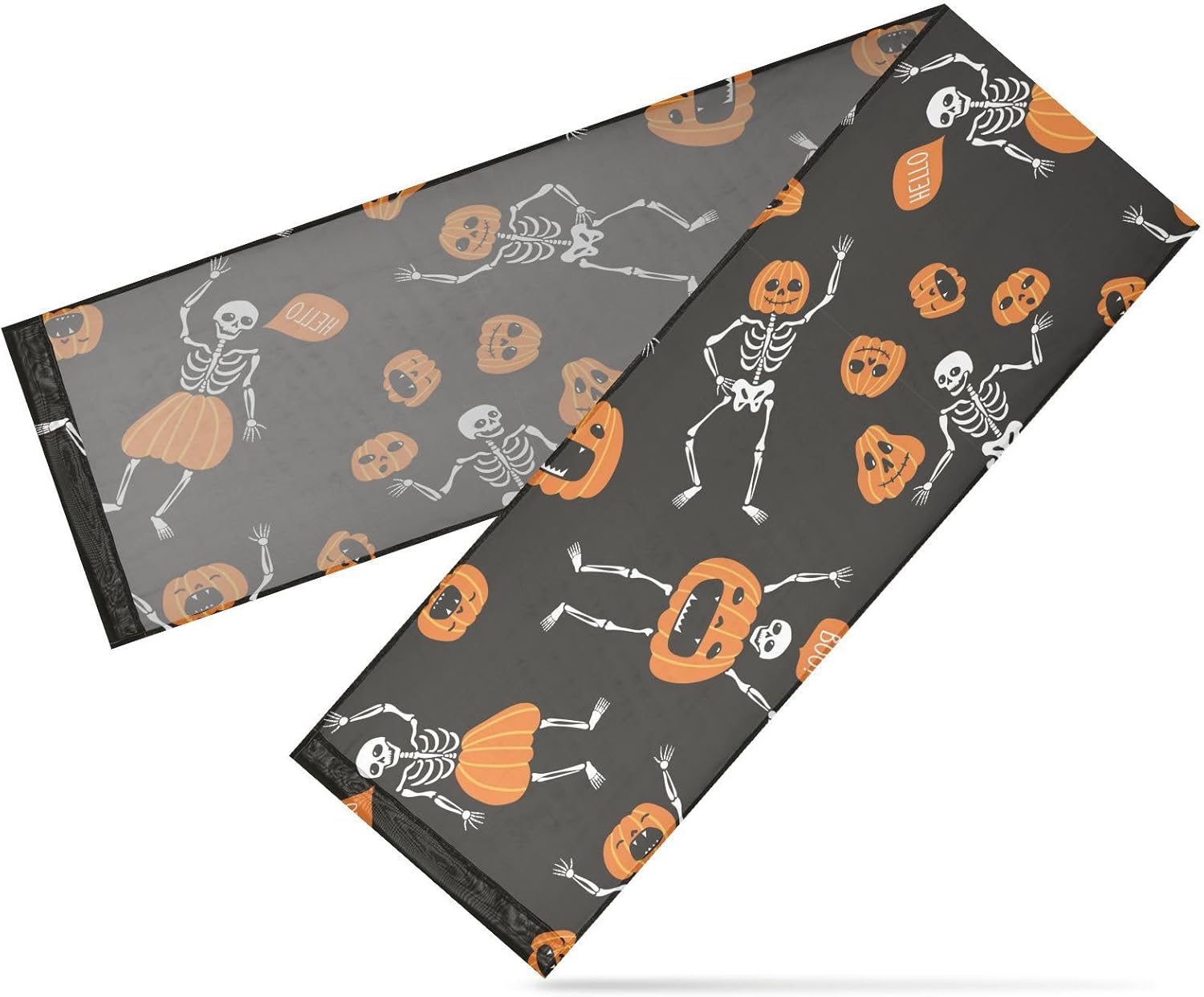 Funny Skeletons Pumpkins Table Runner Fall Table Decor for Desk Decor Halloween Table Runner 108 Inches Long