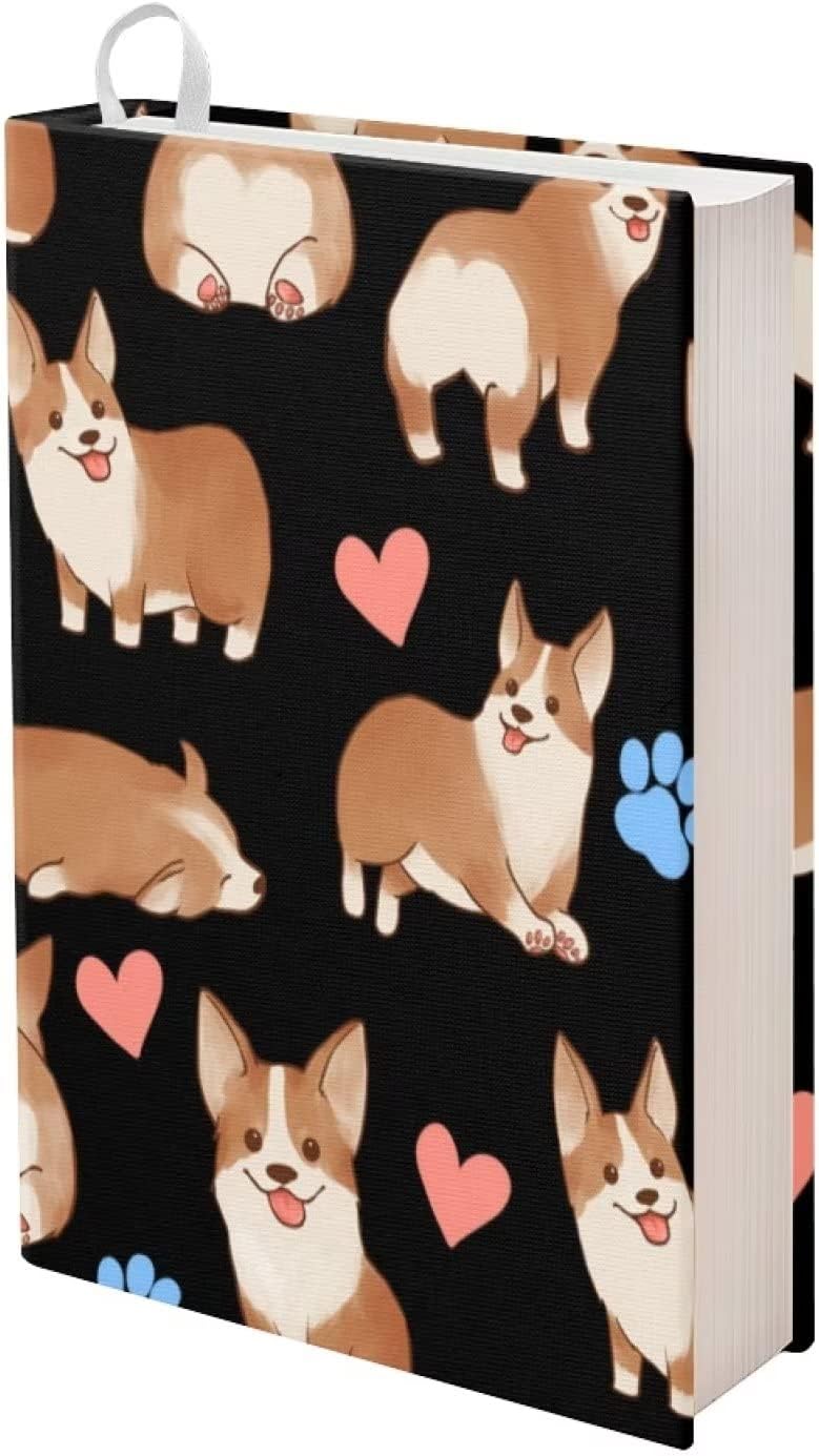 FOR U DESIGNS Lindas fundas para libros de perro Corgi, fundas elásticas para libros de texto, fundas de libros duros, diseño reutilizable, fundas