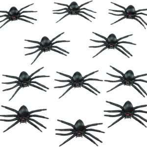 30 arañas pequeñas de plástico para Halloween, arañas falsas aterradoras y realistas para decoración de accesorios de broma 30 arañas pequeñas de plástico para Halloween, arañas falsas aterradoras y realistas para decoración de accesorios de broma