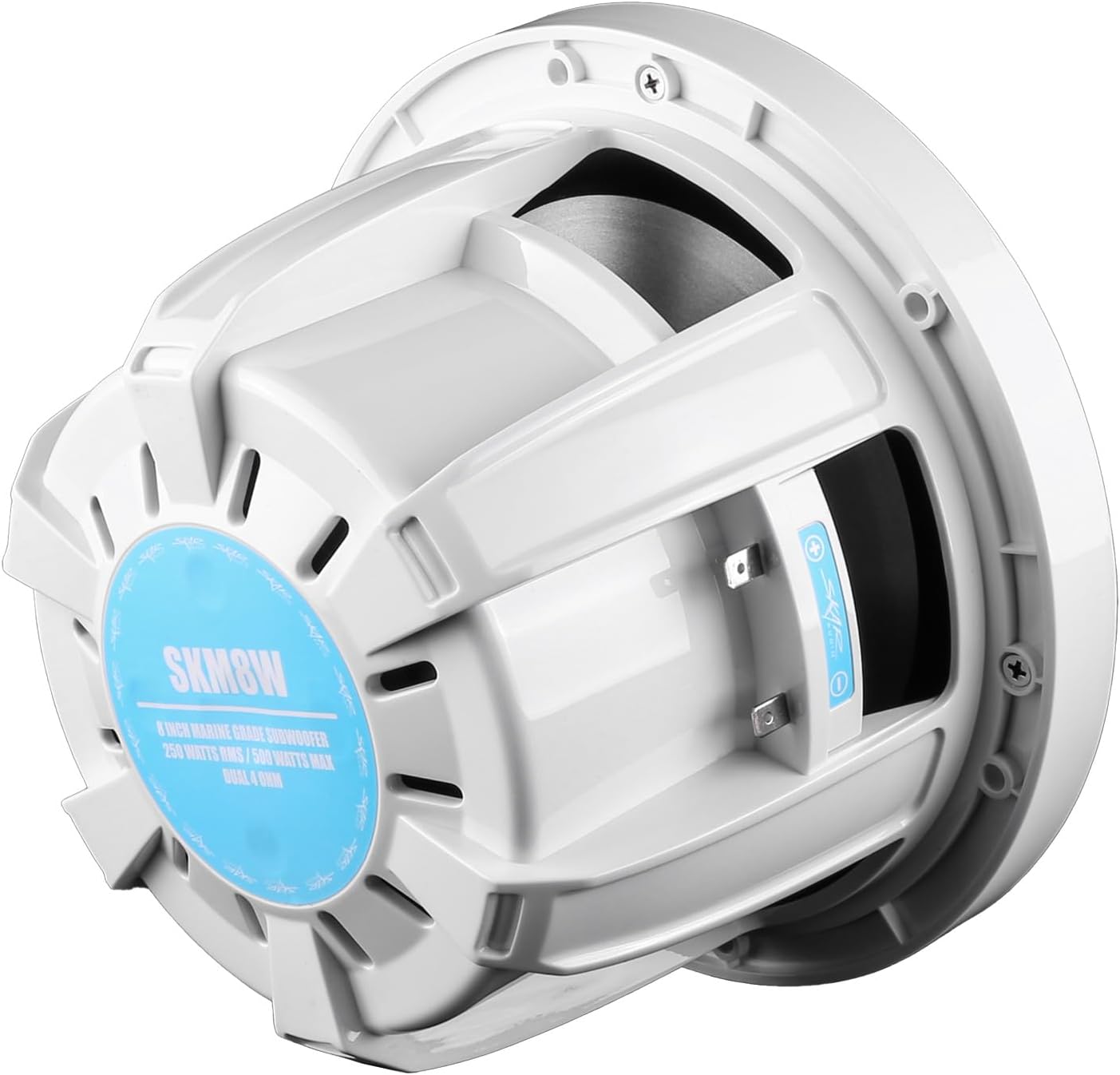 Skar Audio SKM8WD2 8″ 500W Max Power Dual 2 Ohm Marine Subwoofer (blanco)
