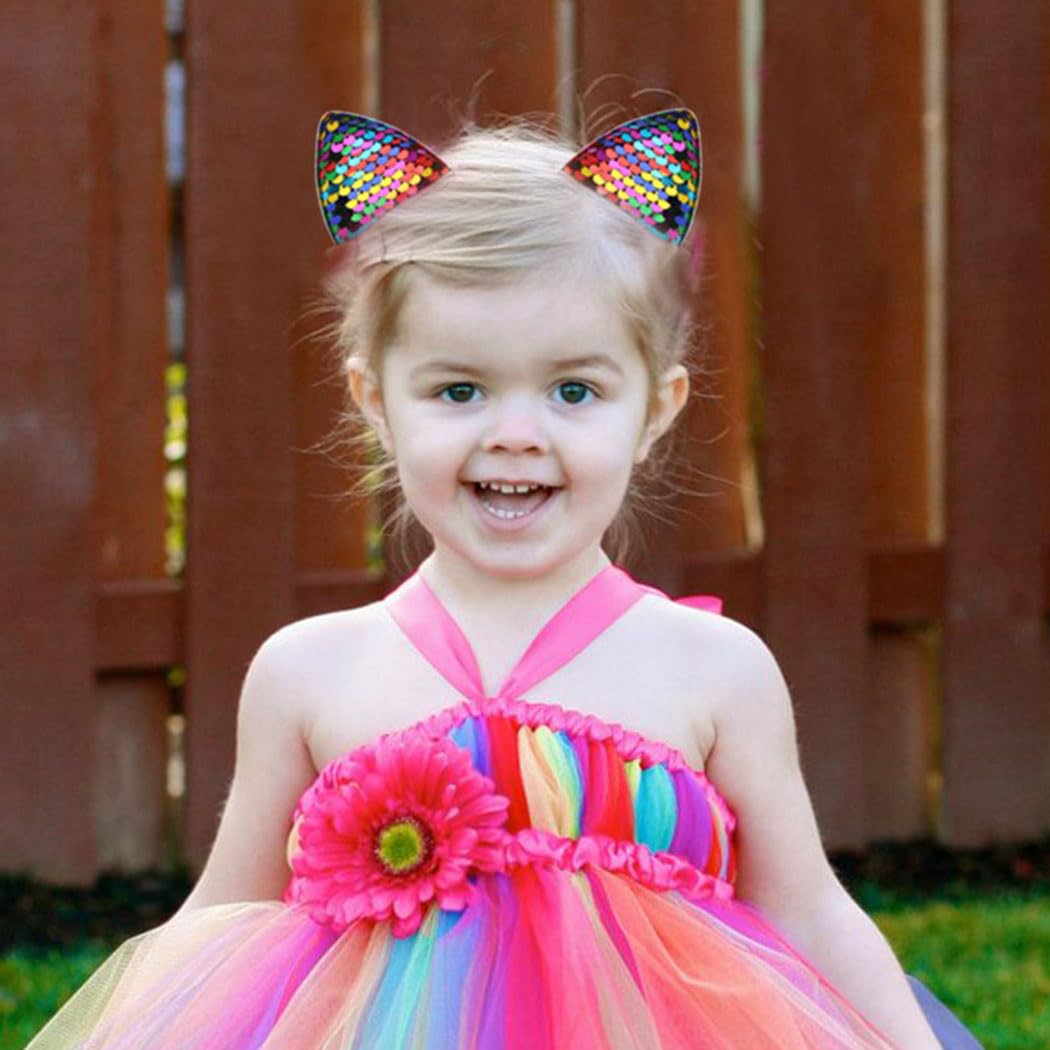 Haomye Pinzas para el pelo de orejas de gato, horquillas para el pelo de bebé, pasadores de lentejuelas para niños, accesorios para el cabello para
