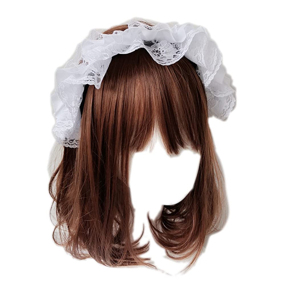 Lolita – Diadema de encaje con volantes y encaje multicapa, diadema de encaje de malla, tocado dulce de criada, accesorios para el cabello