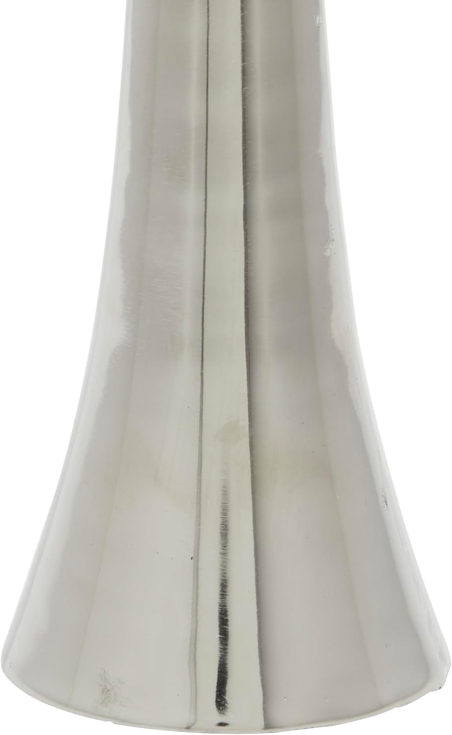 Deco 79 Moderno portavelas sólido de aluminio, juego de 3 12 pulgadas, 15 pulgadas, 18 “H, plateado