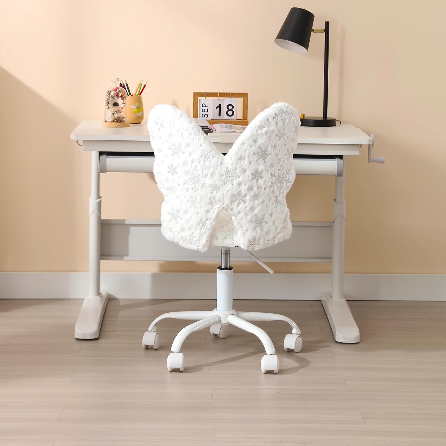 Linda silla mullida para niñas adolescentes, escritorio de estudio, silla de estudiante, silla de trabajo para computadora, silla de trabajo de