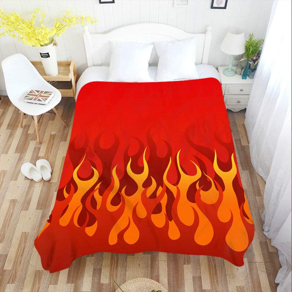 Moslion Soft Cozy Throw Blanket Abstract Flame Red Fuzzy Warm CouchBed Blanket for AdultYouth Polyester 60 X 80 Inches(HomeTravelCamping Applicable)