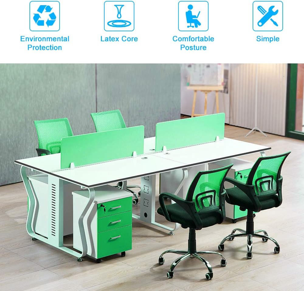 Silla de oficina ergonómica, silla de oficina en casa con respaldo medio, silla de oficina de malla con soporte lumbar, silla de computadora