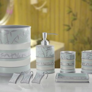 Juego de accesorios decorativos de baño de 6 piezas de cerámica (Venezia Acqua) Juego de accesorios decorativos de baño de 6 piezas de cerámica (Venezia Acqua)