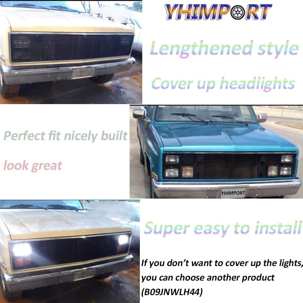 Parrilla frontal negra para Chevy GMC Pickup Suburban Blazer Jimmy Phantom Billet 1981 82 83 84 85 86 1987 Chevy GMC Pickup Suburban Blazer Jimmy