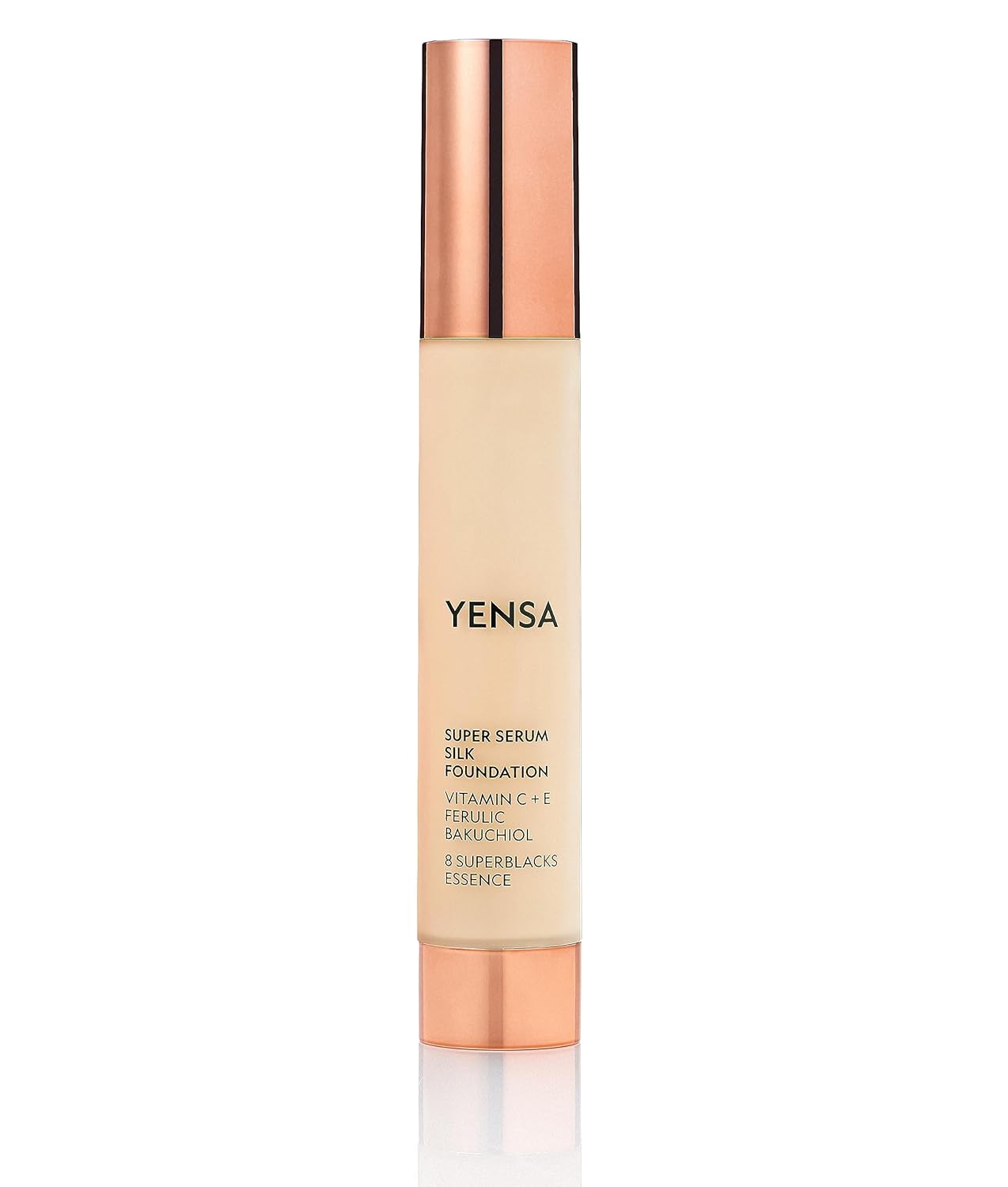 YENSA Super Silk Foundation – Complejo de cobertura completa, complejo de vitamina C, E, ferúlico y aceite de Bakuchiol (Fair 3) 1.0 fl oz