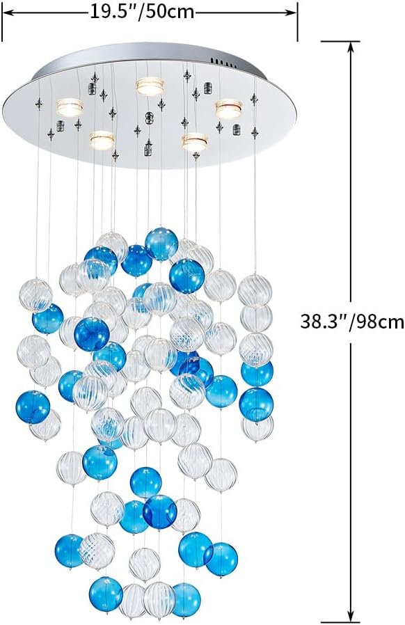 Saint Mossi 22047 – Candelabros de burbujas, lámpara de diseño moderno, perfecto para el espacio vital, 20 x 38 pulgadas de alto, 5 enchufes GU10,
