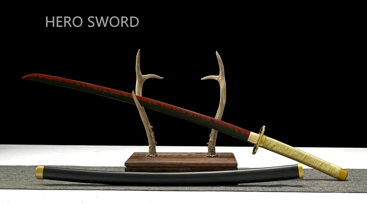 Espada Demon Slayer, Katana samurái de acero al carbono 1060 hecha a mano, hoja de corte afilada de metal de espiga completa, espada de anime