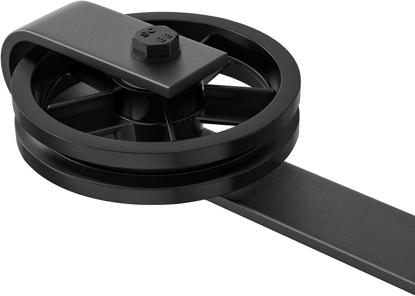 WINSOON – Kit de rodillo para puerta corrediza, para puerta de garaje, clóset, de acero al carbono, sistema de pista plana