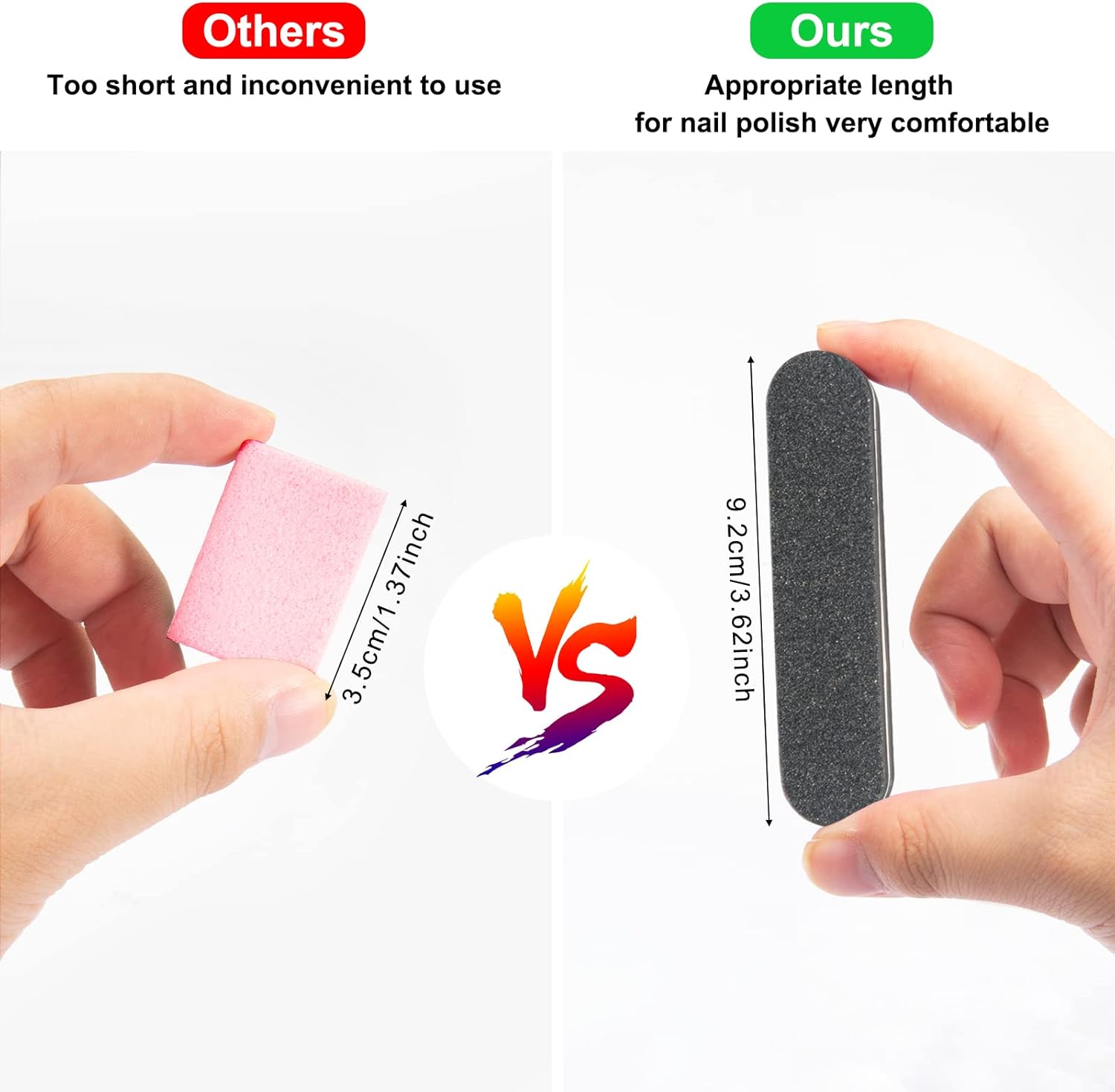 ANRUI Mini limas de uñas, 20 limas de uñas profesionales de grano 100180, tableros de esmeril de doble cara para uñas naturales, pulidor de uñas