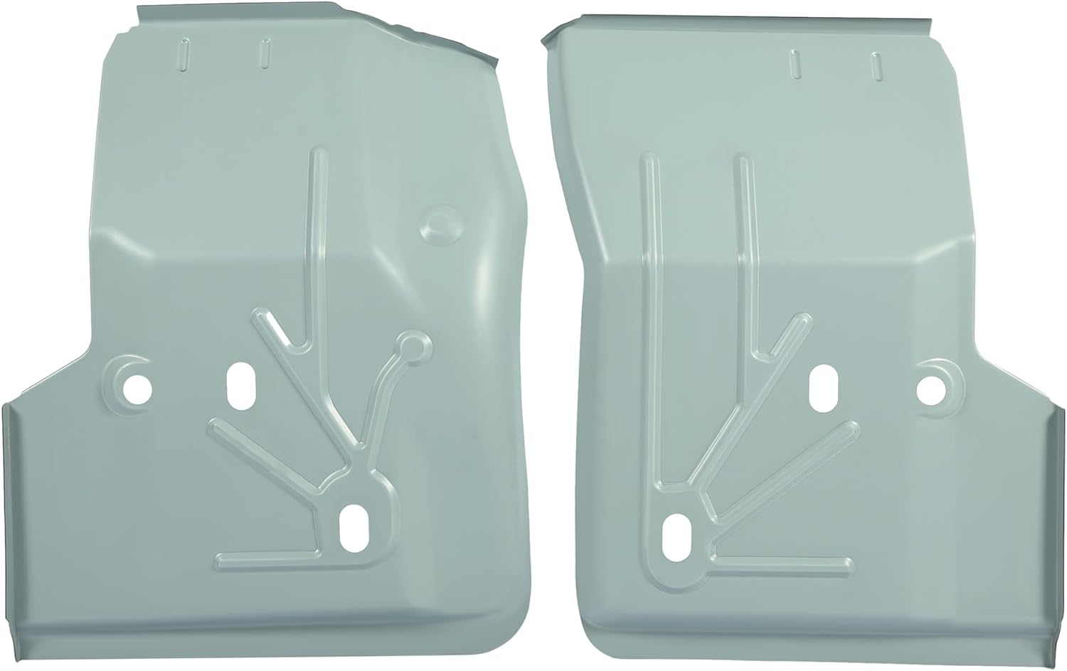 KUAFU Bandeja de piso delantera compatible con Jeep TJ Wrangler 1997-2006 Par plateado