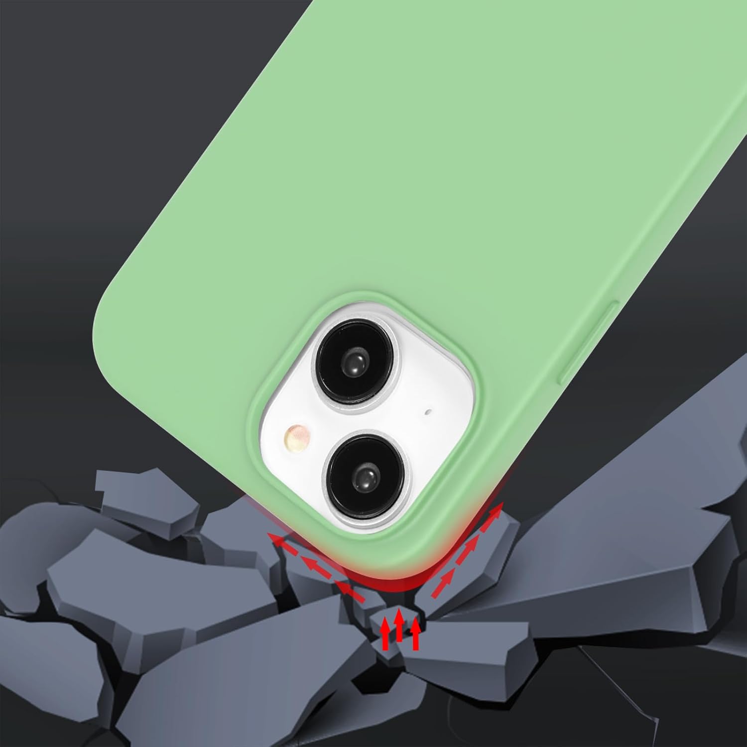 ZTOFERA Funda cruzada para iPhone 13 y iPhone 14 con correa de cordón, cuerda ajustable, funda suave de silicona líquida para iPhone 13 y iPhone 14