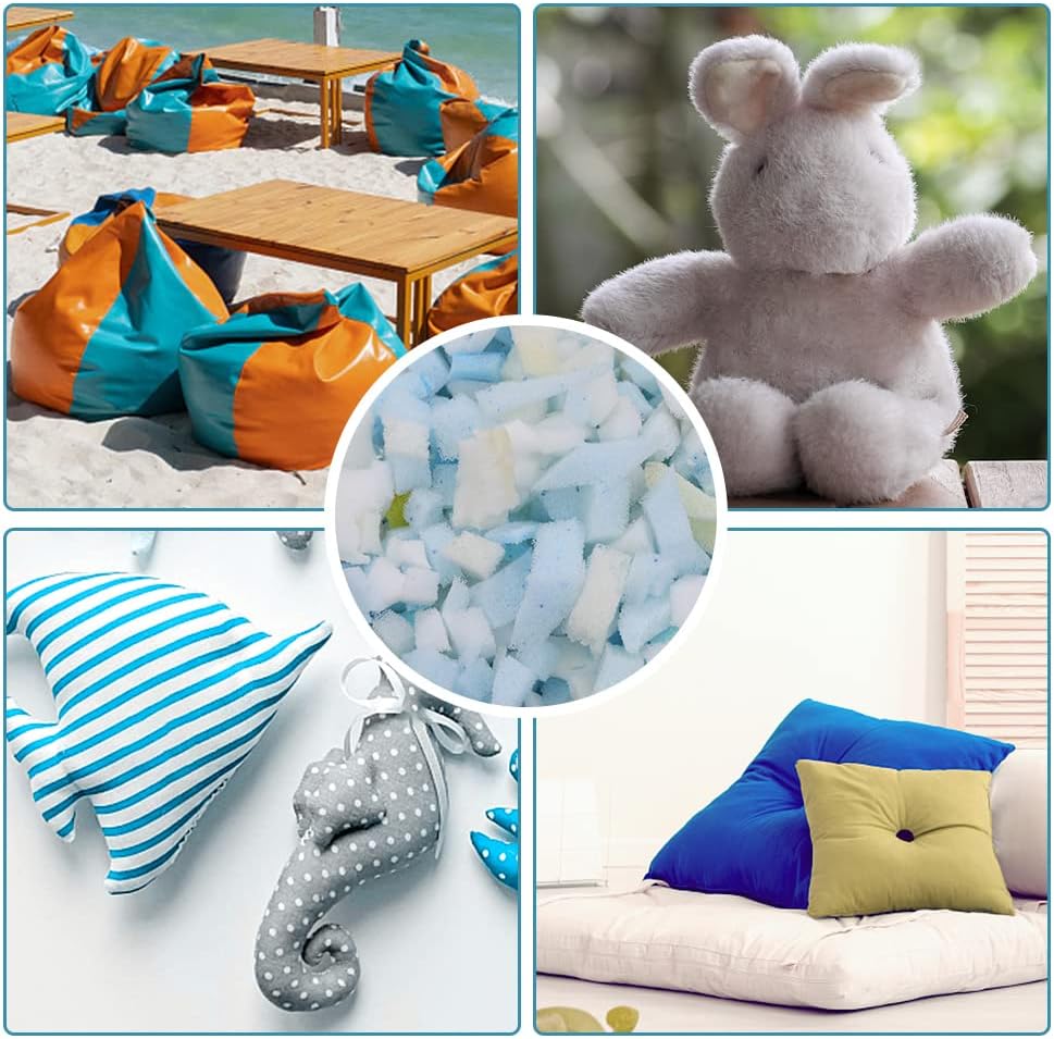 Jmuiiu Relleno de espuma viscoelástica triturada de 8.82 oz8.81 onzas para almohadas, puf, muñecas, sofás, animales de peluche de Navidad,