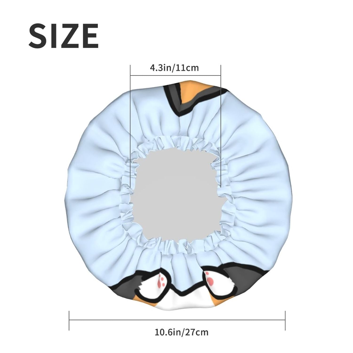 Gorro de ducha lindo corgi tricolor perro gorra de baño diseñada para mujeres impermeable doble capa