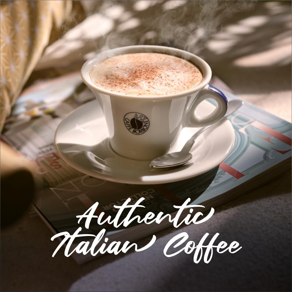 Caffè Borbone Granos de café expreso 100% arábica, 2.2 libras (paquete de 6), aromático y refinado con notas de chocolate oscuro, malta y castañas