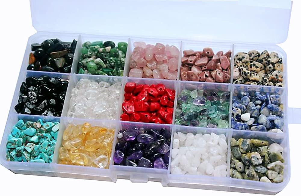 Cuentas de piedras preciosas naturales de forma irregular, chips de piedra de cristal, energía curativa para la fabricación de joyas (15-2)