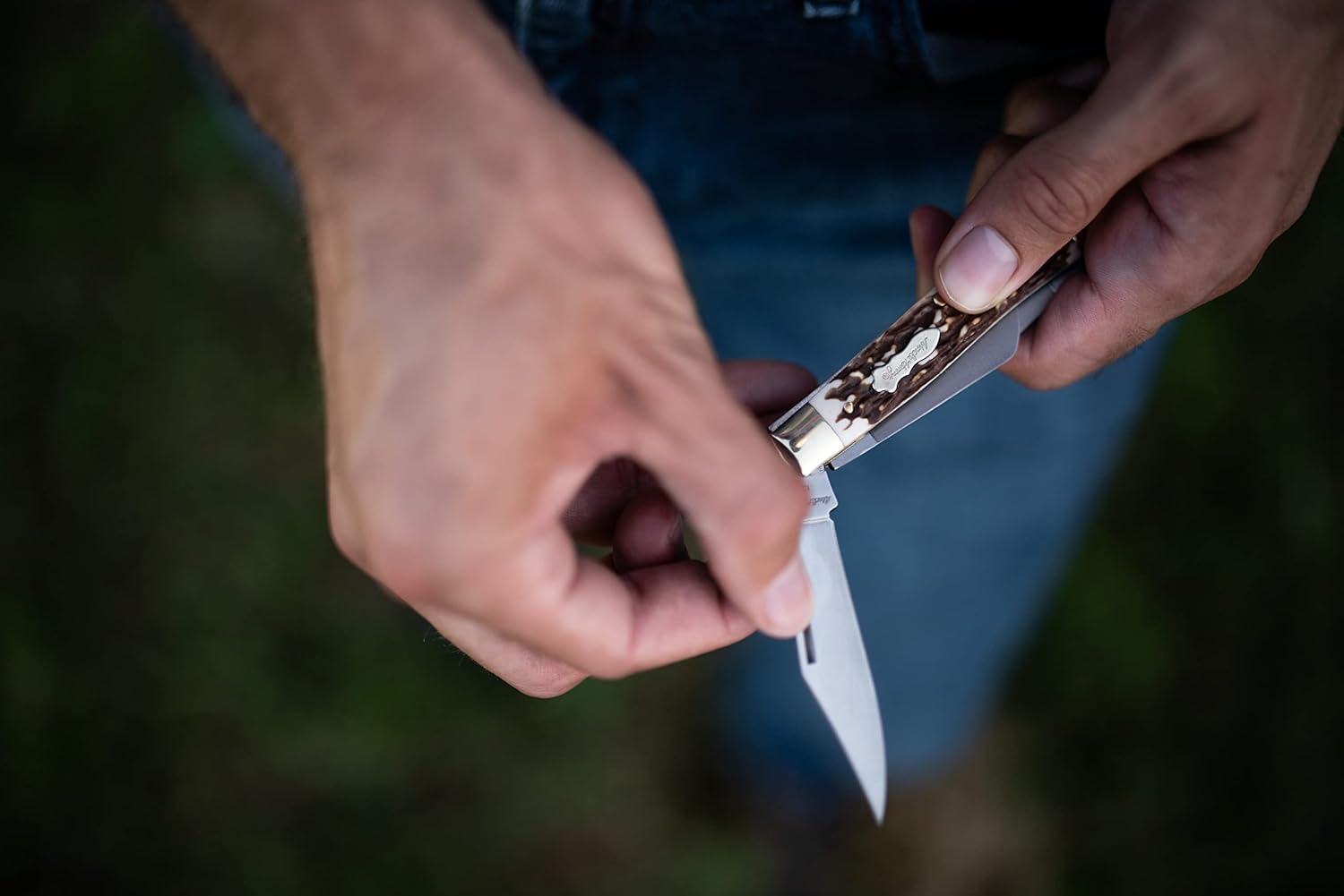 Uncle Henry Next Gen Staglon 885UH Sr. Rancher – Cuchillo plegable de 6.9 pulgadas con hoja de acero inoxidable, hoja de pie de oveja, hoja de punta
