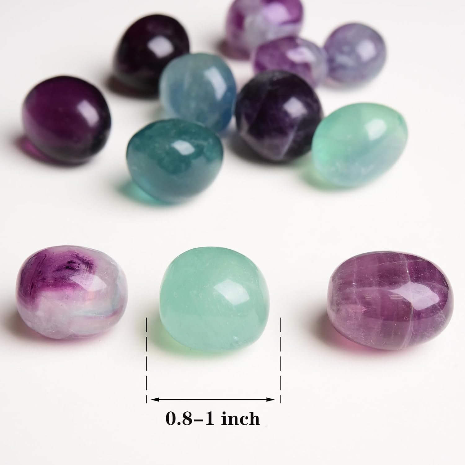 Piedras de cristal pulidas naturales de 2 libras, canicas de vidrio decorativas para relleno de jarrón, rocas para plantas de interiores, grava de