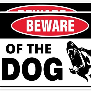 2 letreros de aluminio con texto en inglés “Beware of Dog” de 10 x 7 pulgadas, para puerta de valla al aire libre 2 letreros de aluminio con texto en inglés “Beware of Dog” de 10 x 7 pulgadas, para puerta de valla al aire libre