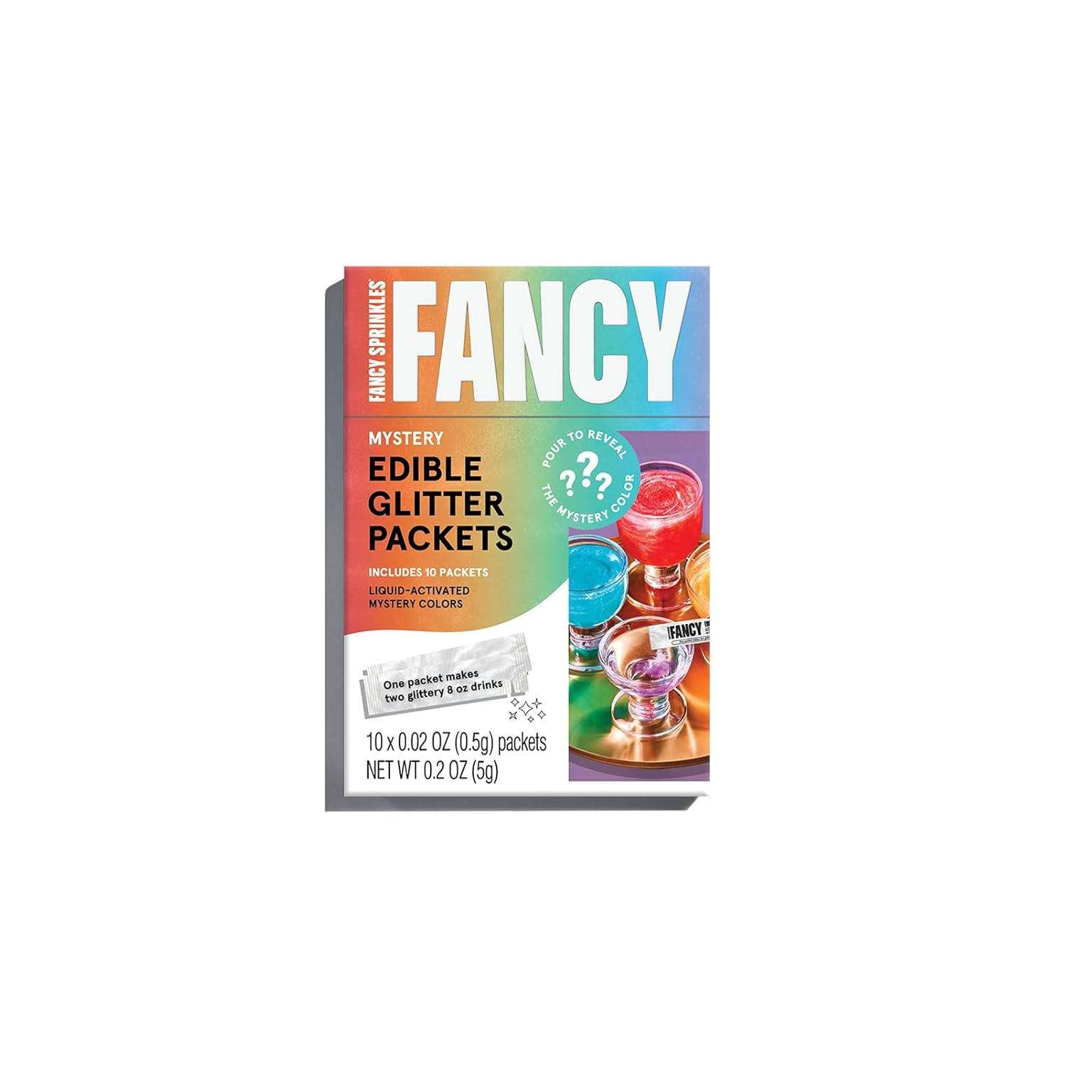 Fancy Sprinkles Paquetes de purpurina comestibles de Mystery Colors