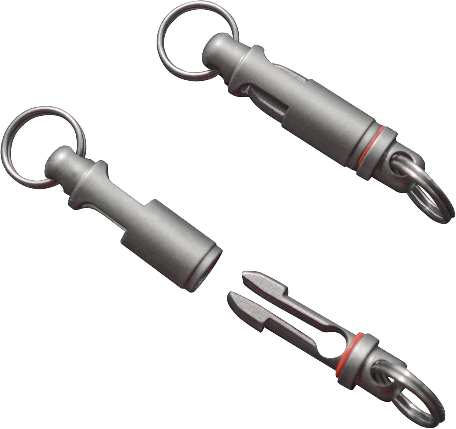 WANERSEN Llavero de titanio de liberación rápida desmontable con anillos divididos EDC Breakaway Llavero para hombres o mujeres