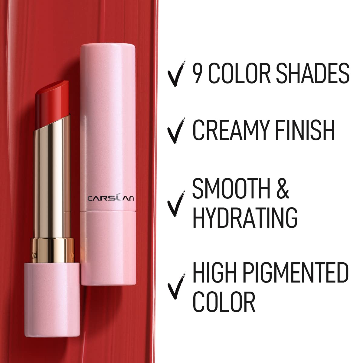 Lápiz labial cremoso hidratante, color de labios de alta pigmentación de larga duración, suave, hidratante, naranja coral, 13